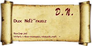 Dux Nónusz névjegykártya